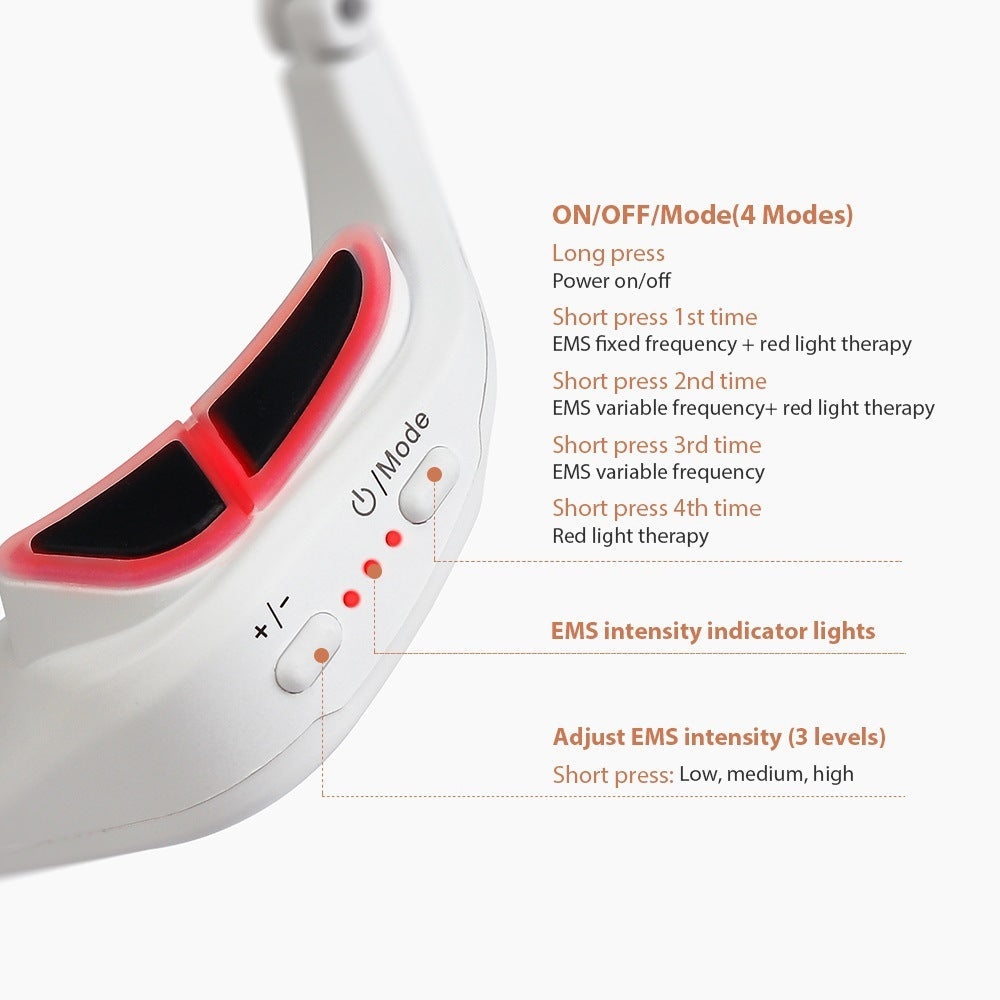 Wearable Under-Eye Massager 4 Modes and 3 EMS Micro-Current Levels Control - Live Cozee