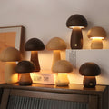 Nordic Walnut and Beechwood Cordless Touch Mushroom Table Lamp - Live Cozee
