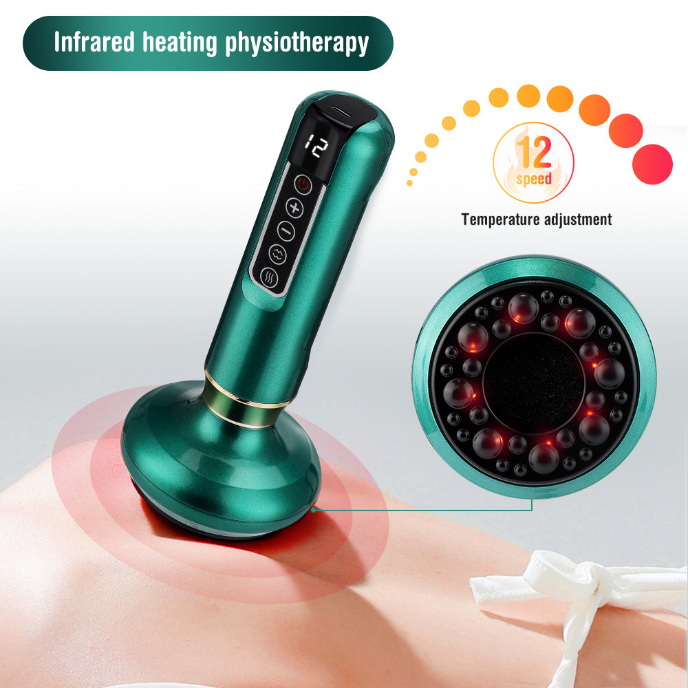 12-Level Electric Vacuum Cupping and Heated Gua Sha Massager LED Control Panel - Live Cozee