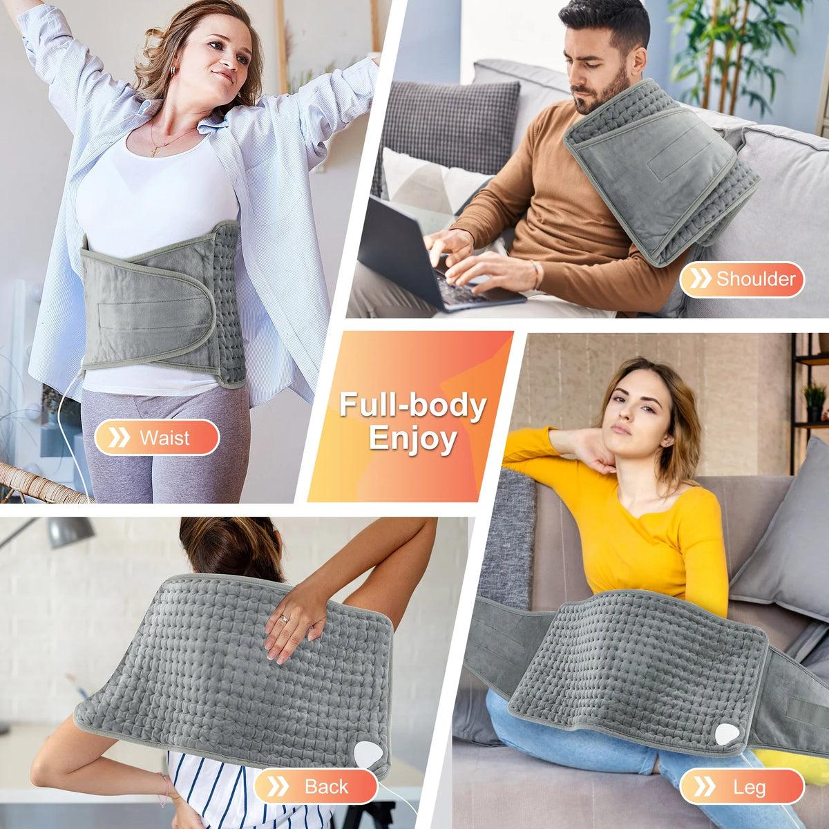 Wearable Heated Waist and Lumbar Wrap for Office Chair and Sofa Recovery - Live Cozee