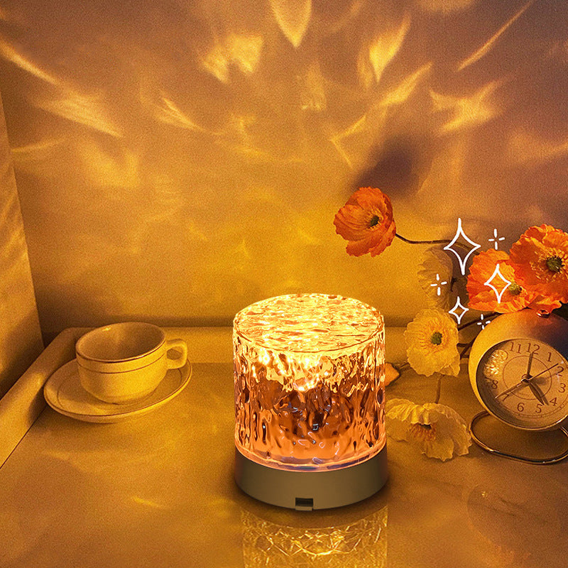 Water Ripple Crystal Lamp bedroom ambiance projection
