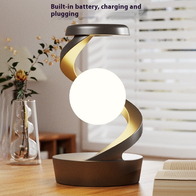 Rotating Suspended Moon Lamp with 15W Wireless Charger on Nightstand - Live Cozee