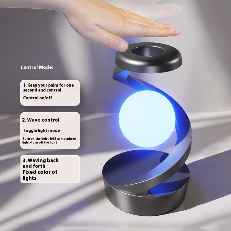 Rotating Suspended Moon Lamp Hand-Wave Sensor Control and Stepless Dimming - Live Cozee