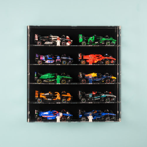 10-Car Wall-Mounted 3mm Acrylic Display Cabinet for LEGO® Sp