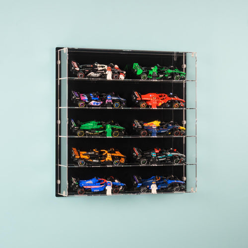10-Car Wall-Mounted 3mm Acrylic Display Cabinet for LEGO® Sp